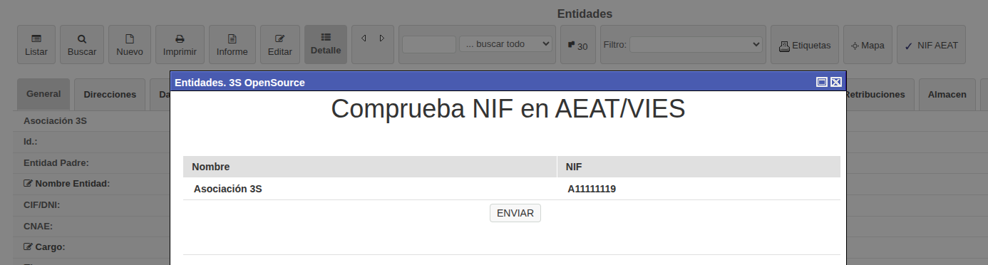 Comprobacion NIF de Entidad en Agencia Tributaria (AEAT) y VIES (Europa)